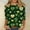 001 Green, variant on St Patty's Day Shirt Women 2025 Casual Plus Size 3/4 Sleeve Irish Clover Shirts Funny Saint Patrick's Tunic Tops