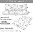 thumbnail image 4 of Porch Swing Cushions Outdoor, 2-3 Seat Swing Replacement Cushions Waterproof, 4" Thick Bench Cushion with Backrest and Ties for Garden Furniture (Bamboo Leaf 40x60 in), 4 of 5