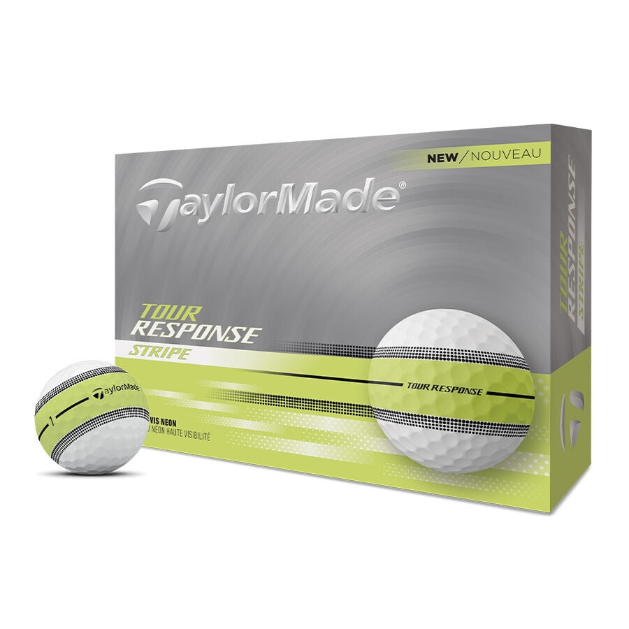 (2 pack) TaylorMade Tour Response Stripe Golf Balls 12pk, Yellow