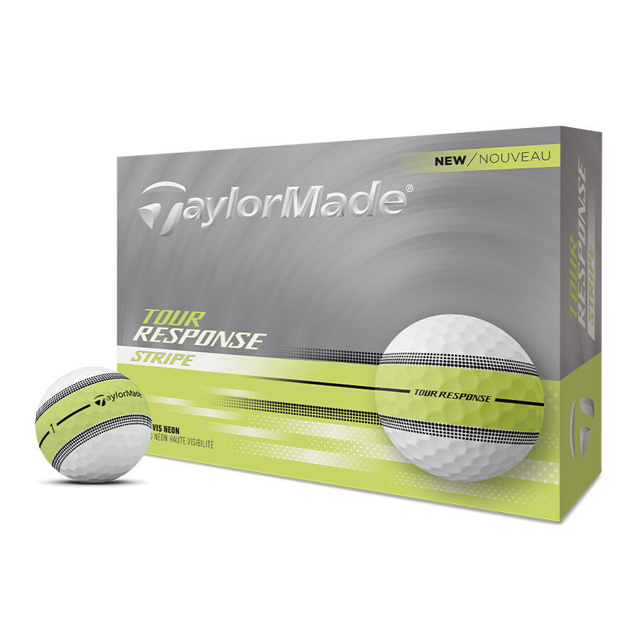 TaylorMade Tour Response Stripe Golf Balls, 12 Pack, Yellow