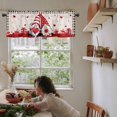 thumbnail image 6 of Valentines Birthday Gifts Window Curtain Kitchen Valance for Living Room Valentines Day Red Love Romantic Gnome Black and White Buffalo Plaid Farmhouse Rod Pocket Curtain Valance 1 Panel 54x18 Inch, 6 of 6