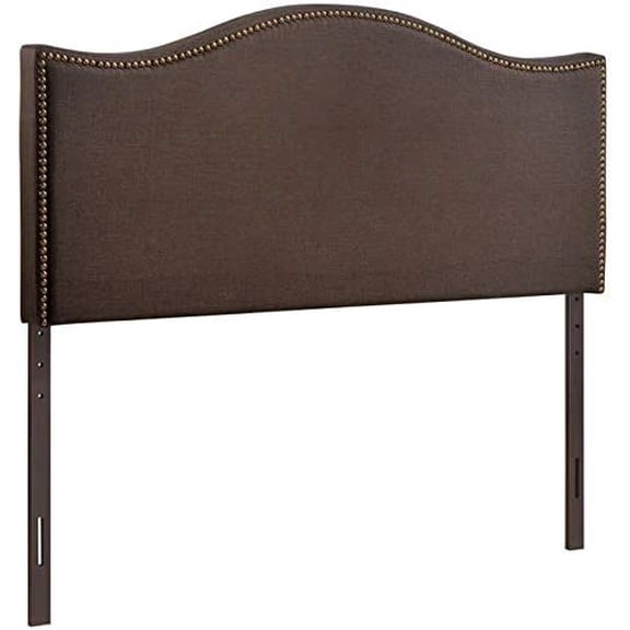 Rosebery Kids Upholstered Queen Panel Headboard in Dark Brown