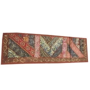 Mogul Bohemian Style Table Runner Sequin Embroidery Tapestry Table Decor 60x18