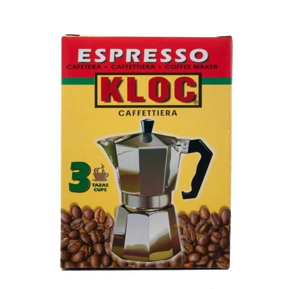 Kloc Aluminum Stove Top Espresso Coffee Maker 3Cups/In this alum cafetera KLOC it easy to make single or multiple servings of espresso-1 cup, 3 cups or 6 cups.
