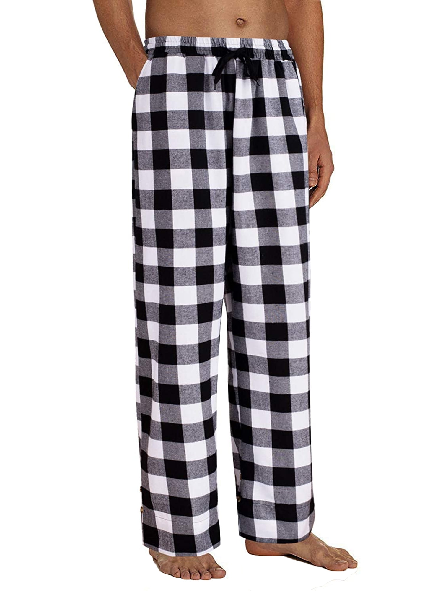 Men Pyjamas Lounge Pants Loose Cotton Trousers Elastic Waist Nightwear Bottoms 
