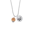 thumbnail image 2 of Delight Jewelry 12mm Stardust Round Rose Goldtone Spinner Silvertone Script Initial Disc - W - Charm Necklace, 20"+3", 2 of 4