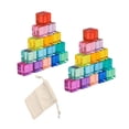 thumbnail image 4 of Juego de bloques de construcción arcoíris, juguete educativo colorido con bolsa organizadora, cubos acrílicos arcoíris para niños, regalo para niños y 30 piezas, 4 of 8