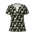 thumbnail image 3 of Naloa Daisy Print T-Shirts Short Sleeve V Neck Tees for Women Fashion Tops Trendy Lightweight Soft Casual Summer Outfits Clothes, 3 of 5