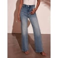 thumbnail image 4 of Women'S High Waisted Straight Leg Jeans Trendy Loose Denim Pants with Pockets Blue S, 4 of 8