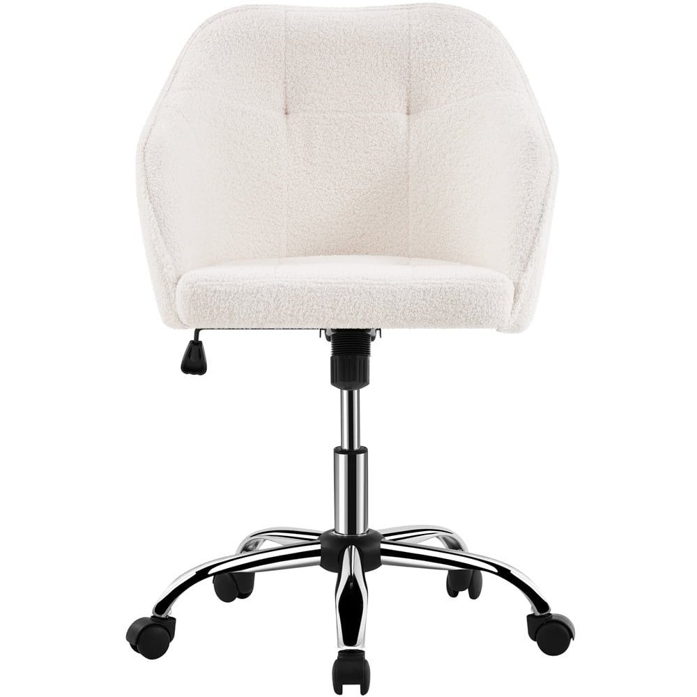 Yaheetech Modern Boucle Desk Chair for Home Office,Ivory