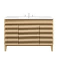 "Modway Render 48"" Single Sink Bathroom Vanity in Oak White, Mid