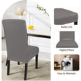 thumbnail image 5 of Dining Room Chair Covers Set of 6, Stretch Solid Color Parsons Chair Slipcover Spandex Removable Washable Kitchen Chair Protector Cover for Dining Room, Hotel, Ceremony (Pure Gray), 5 of 6