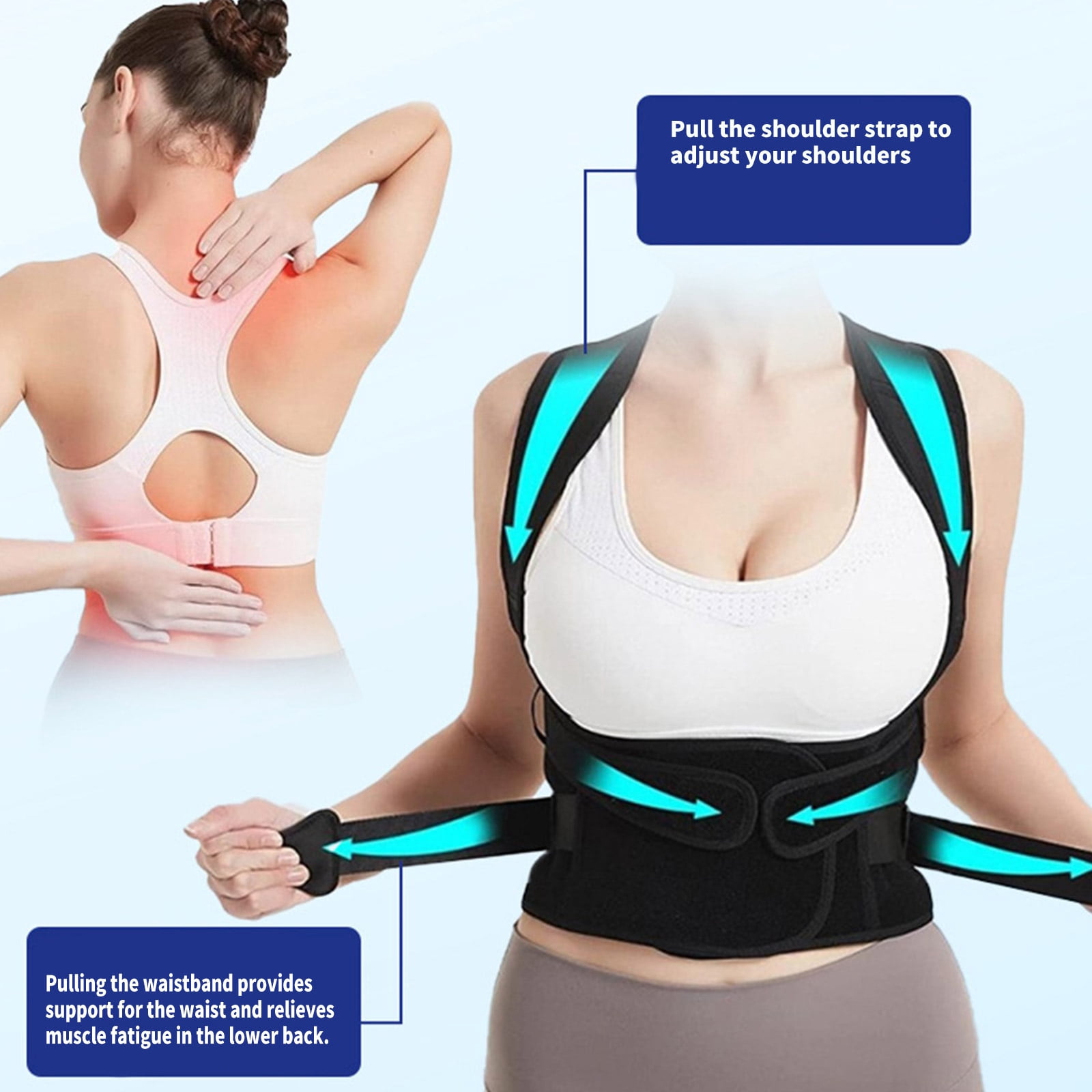 Ergonomic Back Postures Corrector for Reducing Back Discom Adjustable Back Support for Suitable for Worker and Students