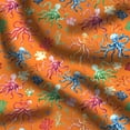 thumbnail image 1 of eloria-décor Invertebrates Printed Fabric Crafting Sewing and Quilting Dress Making Fabric & Clothing Accessories, Fabric by The Yard, Color: Orange, 1 of 1