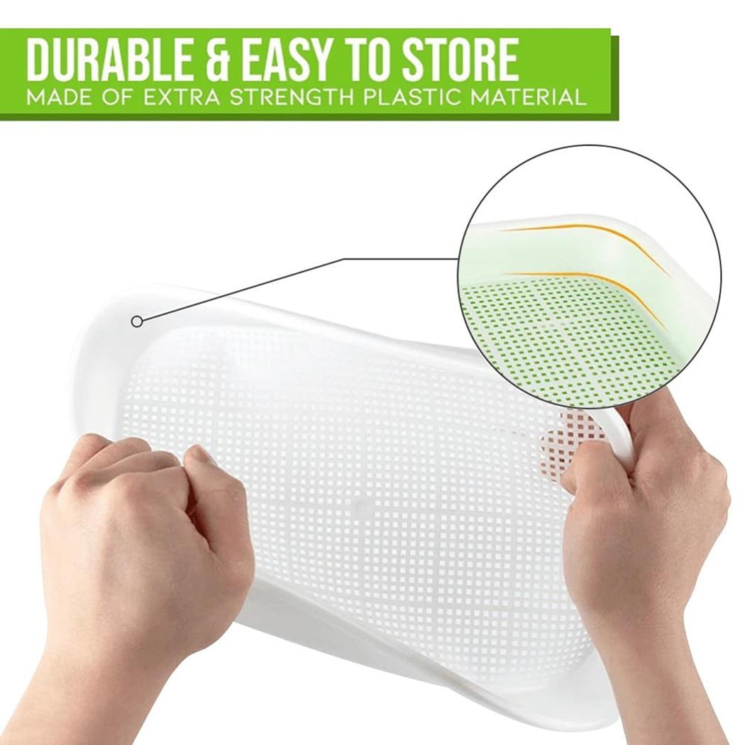 Wuweikeji Hydroponic Microgreens Starter Kit: 2-Layer Plastic Tray (13 x 10.2 x 2 inches) with 10 Paper Sheets - Indoor Sprouting System for Beginners and Advanced Gardeners