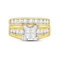 thumbnail image 2 of FB Jewels 14kt Yellow Gold Womens Princess Diamond Bridal Wedding Engagement Ring Band Set 1-1/2 Cttw, 2 of 4