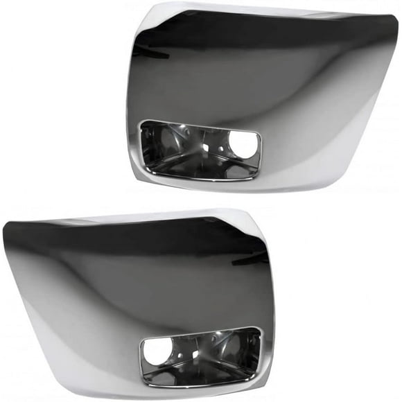 FITRITE AUTO PARTS Nouveau Pare-Chocs avant Gauche et Droit pour Chevrolet Silverado 1500 2007-2013, Modèles Hybrides, avec Trous pour Feux de Brouillard, Chrome GM1004156 GM1005156