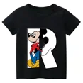 thumbnail image 3 of Camiseta de algodón con combinación de letras y nombre personalizado de Disney para niños, camiseta de manga corta con fuente ABCDE de Mickey Mouse, 3 of 5