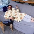 thumbnail image 3 of Cute Hedgehog Pattern Wearable Oversized Blanket,Wearable Blanket Hoodie for Adults,Cozy Hooded Blankets with Super Pockets,Super Warm Fuzzy Pullover for Women & Men, 3 of 6