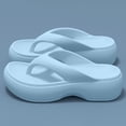 thumbnail image 7 of oqasdz Slippers for Women Summer Thick Sole Soft Non Slide Flip Flops Outdoor Beach Vacation Solid Color Slippers Casual Wear,Blue, 7 of 7
