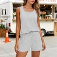 thumbnail image 5 of Posijego Womens 2 Piece Outfits Sports Sets Summer Sleeveless Tank Tops Matching Shorts Set Womens Athletic Lounge Set, 5 of 7