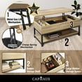 thumbnail image 5 of CAPHAUS Lift Top Coffee Table w/ Storage, Coffee Table w/ Bottom Open Shelf, Storage Coffee Table w/ Lift Top for Living Room, Rising Top Coffee Table w/ Hidden Compartment Storage, 41" Espresso, 5 of 8