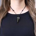 thumbnail image 2 of COAI Nylon Cord Wolf Tooth Amulet Faceted Golden Obsidian Stone Pendant Necklace, 2 of 5