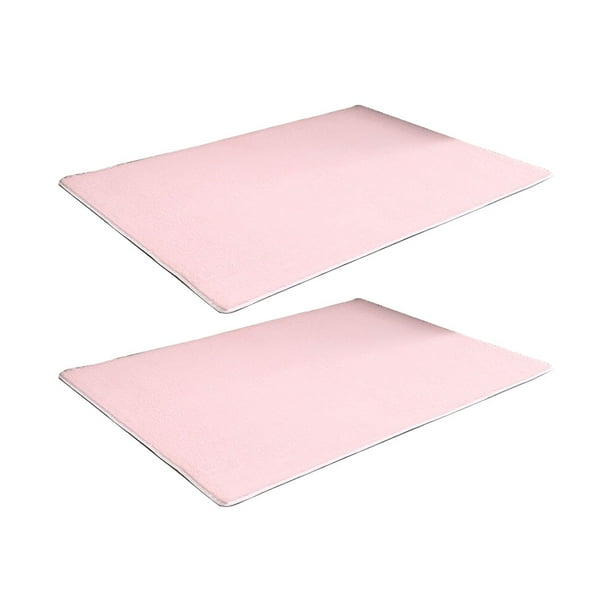Alfombra de poliéster Yuarrent 2 uds dormitorio cabecera sala de estar sofá decorativa rosa claro