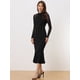 thumbnail image 3 of Vestido con Fishtail Dobladillo con Mangas Largas Vestido Elegante para Mujer Negro XL, 3 of 6