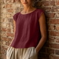 thumbnail image 5 of Aezemi Women Sleeveless Linen Cotton Tanks, Round Neck Lightweight Tank Shirt, Summer Fashion Comfy Tank Tops, 5 of 9