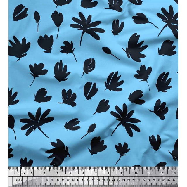 Soimoi Rayon Fabric Wildflower Floral Print Fabric by The Yard 42 Inch Wide