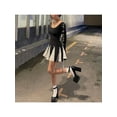 thumbnail image 4 of Dark Harajuku Cute Gothic Bow Tie Mini Dress Bell Sleeve Patchwork Sexy Dress Party Women A Line Black Suit-Black-S, 4 of 7