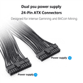thumbnail image 3 of 8X Dual PSU Power Supply 24-Pin ATX Motherboard Splitter Cable,24Pin(20+4) for ATX Motherboard Extension Cable, 3 of 4
