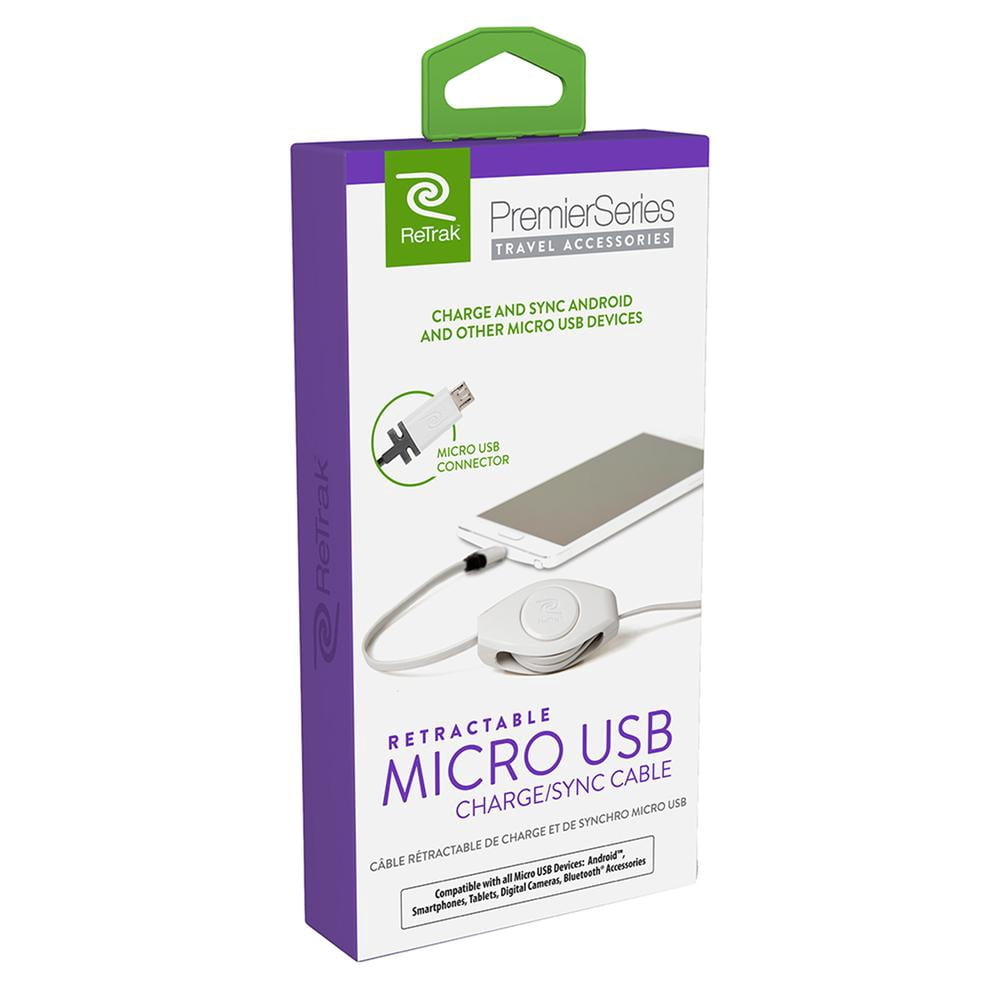 Premier WH Retractable Micro USB CHARGER