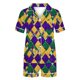 thumbnail image 5 of Puntoco Conjuntos de pijama cómodos para mujer, blusa de manga corta con estampado de carnaval a la moda para mujer, traje de pijama con pantalones cortos a la moda, 5 of 5