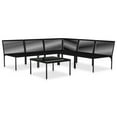 thumbnail image 3 of vidaXL 6 Piece Patio Lounge Set with Cushions Black PVC, 3 of 12