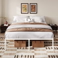 thumbnail image 3 of Amolife Heavy Duty King Size 18" Metal Platform Bed Frame with 16.6" Under Bed Storage Space, White, 3 of 7