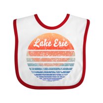 Inktastic Lake Erie Distressed Retro Sunset Boys or Girls Baby Bib