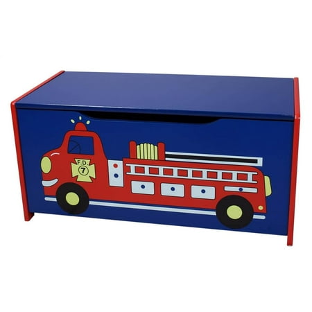 wooden toy box with hinged lid