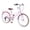 Pink, variant on Harmie 24 Inch Women's Cruiser Bike, 6-Speed Step-Through Commuter Bicycle with Rear Rack & Cup Holder, Adult City Bicycle, Steel Frame