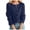 A-Dark Blue11, variant on Womens Sweaters Long Sleeve Crewneck Cardigan Sweater Classic Solid Color Button Collar Knit Front Open Trendy Ladies Tops