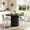 Black, variant on Fnova 47" Round Dining Table for 6 People, Modern Farmhouse Kitchen Table with Sturdy Pedestal Base, Wood Dining Room Table for Dining Room, Kitchen