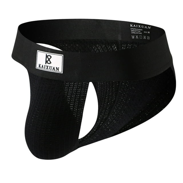 Sous-vêtements pour Hommes Aguichant Hommes Décontractés Design Ajouré Aguichant Culottes String Doubles Rehausse-Fesses Taille Basse sous-Vêtements Pantalons en Noir. Conçus avec une structure Ajourée Respirante, style String Double, et Pochette Indépendante pour un Confort Accru. Fabriqué en Tissu en Soie Glacée pour un Port Frais et Sec, Convient à un Usage Décontracté, Quotidien Ou Extérieur.