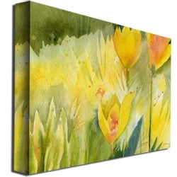 Trademark Art "Path of Yellow Flowers" Canvas Art by Sheila Golden