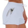 thumbnail image 3 of Women's Running Shorts with Liner 3 Zipper Pockets Elastic Workout Athletic Gym Yoga Shorts, 2XL, 3 of 5