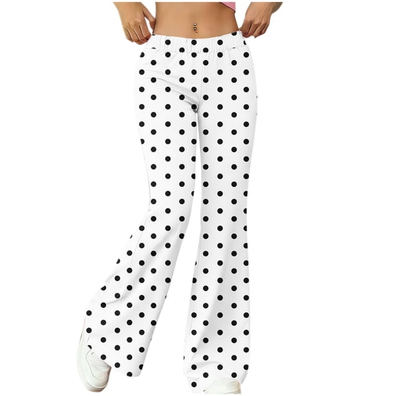 Fmbrln Womens Yoga Pants Flare Leg Pants Workout Gym Pants Fashion Casual Polka Print Leggings