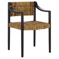thumbnail image 5 of Safavieh Aksel Arm Modern Rattan and Wood Dining Arm Chairs, Natural / Black, 5 of 8