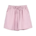 thumbnail image 6 of vigerkar 2025 Workout Shorts for Women Comfy Summer Casual Beach Wide Leg High Waisted Drawstring Cotton Shorts Plus Size Hot Pink, S, 6 of 6