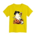 thumbnail image 5 of Qopobobo Kids Halloween Shirt Girl Halloween Shirt Pumpkin T-Shirt Top Fall Halloween Outfit Size 11-12 Years(Yellow, 11-12 Years), 5 of 7