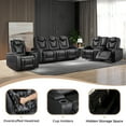 thumbnail image 4 of Bonzy Home Electric Power Recliner Chairs Sofa Set Theater Seating with Console Living Room Furniture Set, Cup Holders, Hidden Arm Storage, USB Ports Black, 4 of 6